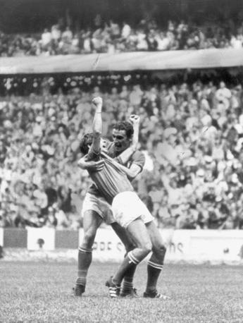 Rivera esulta dopo il  celeberrimo gol decisivo in Italia-Argentina 4-3 ai Mondiali del 1970. Rcs